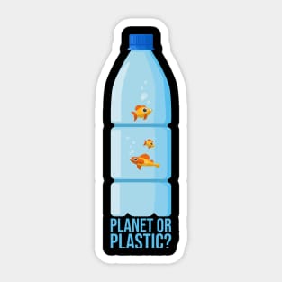 'Planet Or Plastic' Ocean Conservation Shirt Sticker